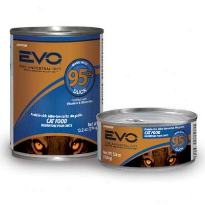 Evo Cat Food 95 Percent Duck 13.2oz Case Of 12 Cans