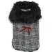 Faux-fur Trim Black & White Dog Coat