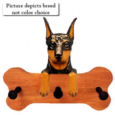 Fawn Doberman Pinscher Bone Hang Up Maple Finish