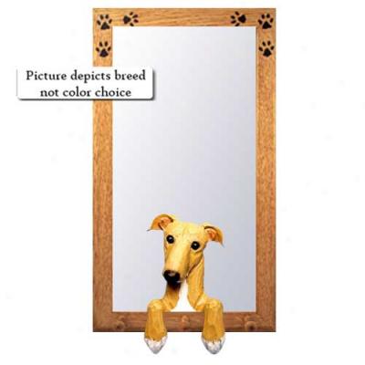 Fawn Greyhound Hall Mirror With Bzsswood Pine Frame