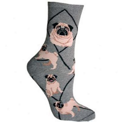 Fawn Pug Breed Socks - Medium