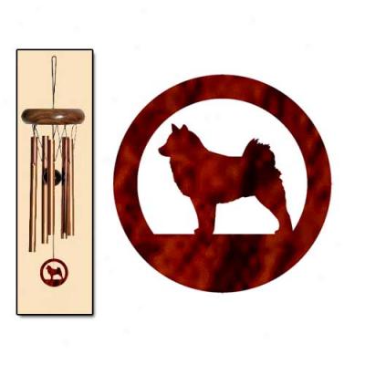 Finnish Spitz Wind Chimes X-small Bronze