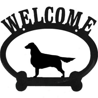 Flat Coated Retriever Metal Welcome Sign