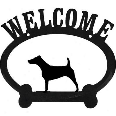 Fox Terrier Metal Welcome Sign