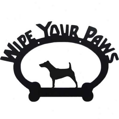 Fox Terrier Wipe Your Paws Decorative Sign