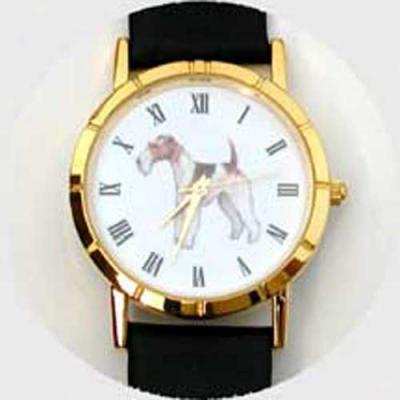 Fox Terrier (wire) Watch - Small Face, Brown Leather