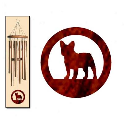 French Bulldog Wind Chimes Medium Bronze