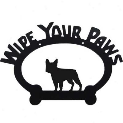 Frsnch Bulldog Wipe Your Paws Decorative Sign