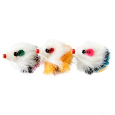 Furry Wobbler Mice Cat Toys