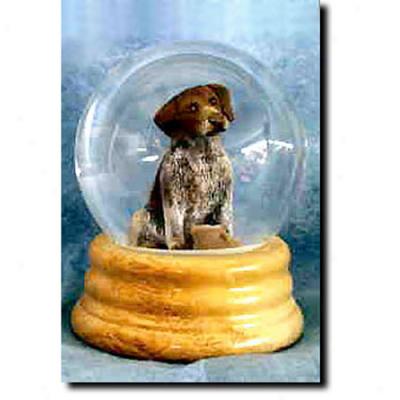 German Wirehairrd Pointer Musical Snow Globe