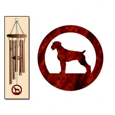 German Wirehaired Pointer Wind Chimes Small Bronze