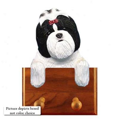 Gold And White Shih Tzu Leash Holder