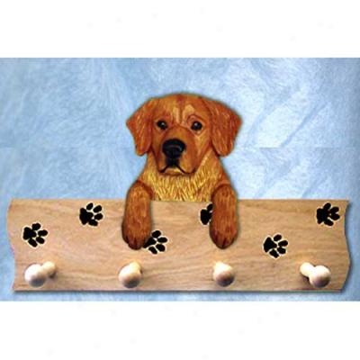 Golden Retriever Dark Show Pawprint Hang Up Maple