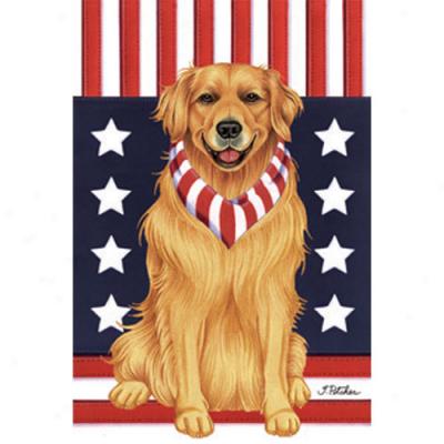 Golden Retriever Patriotic Breed Flag