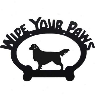 Golden Retriever Wipe Your Paws Decorative Sign
