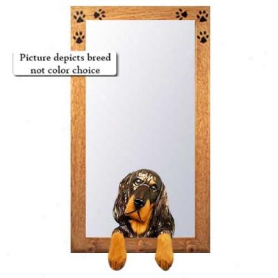 Gordon Setter Hall Mirror With Oak Natural Frame