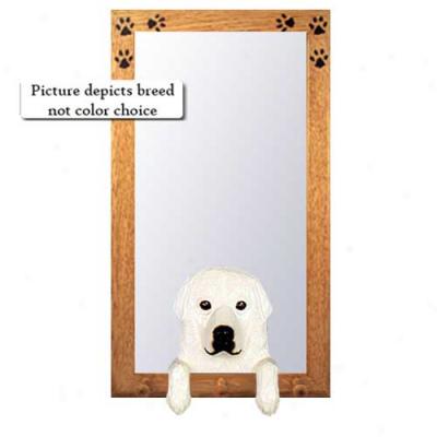 Great Pyrenees Hall Mirror With Oak Golden Frame