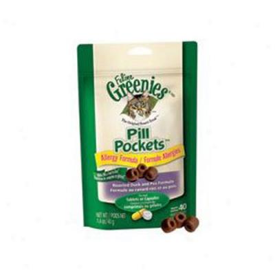 Greenies Pill Pockets For Cats 1.6oz Duck And Pea Allergy Formula