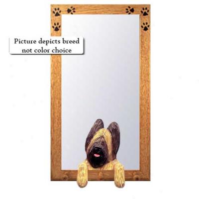 Grey Briard Hall Mirror With Basswood Pine Frame