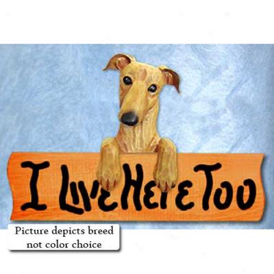 Greyhound I Live Hither Too Maple Finish Sign Grey