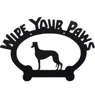 Greyhound Wipe Your Paws Decorative Sign