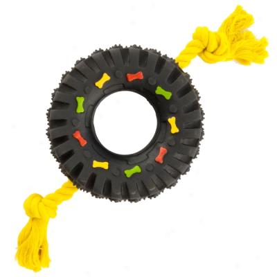 Grreat Choice Medium Squeaky Tire With Rope