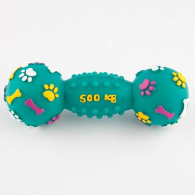 Grreat Choice Squeaky Vinyl Barbelll Dog Toy