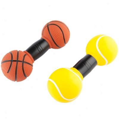 Grreat Choice(tm) Vinyl Basketball And Tennis Ball Dumbbell Dog Toys - 2-pack