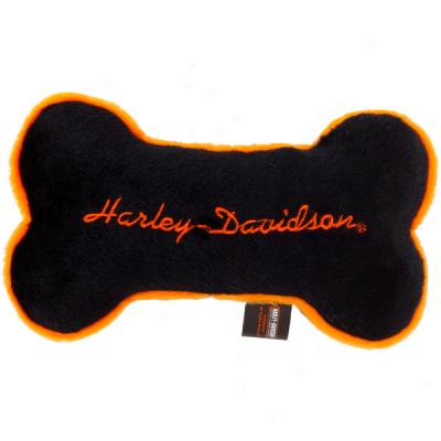 Harley Davidson Black Plush Bone Dog Toy
