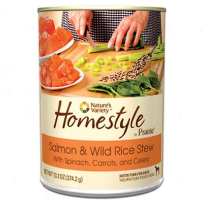 Homestyle Prairie Salmon And Rice Doog Food Casw Of 12 13.2oz Canz