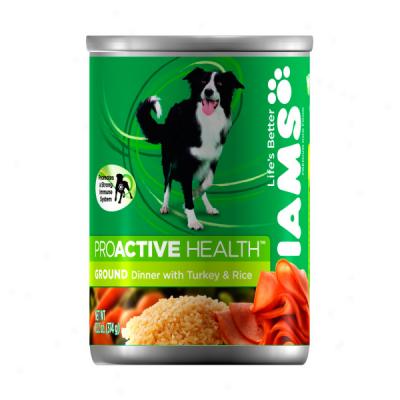 Iams Ground Savory Dinner With Juicy Turkey & Rice Canned Dog Food