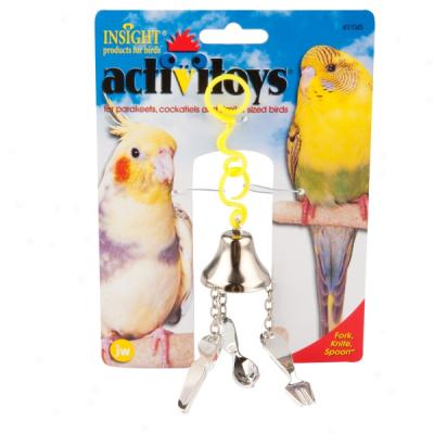 Insight Actviitoys Fork, Knife, Spoon Bell Toy For Small Birds