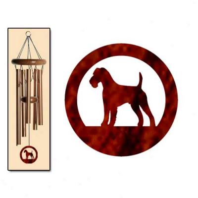 Irish Terrier Wind Chimes Feeble Bronze