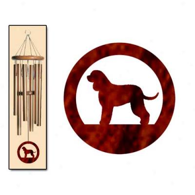 Irish Water Spaniel Wind Chimes Medium Bronze