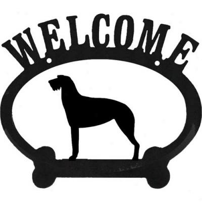 Irish Wolfhound Metal Welcome Sign