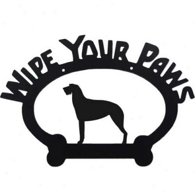 Irish Wolfhound Wipe Your Paws Decorative Sign