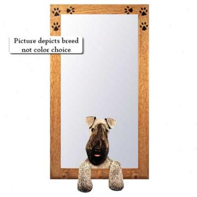Kerry Blue Terrier Hall Mirror With Basswood Pine Frame