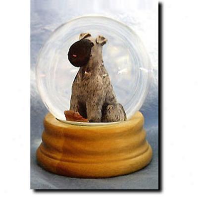 Kerry Blue Terrier Musical Snow Globe