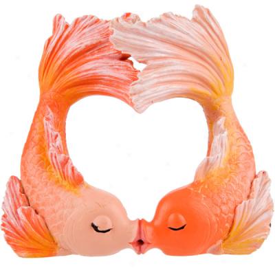 Kissing Goldfish Heart Bubbler