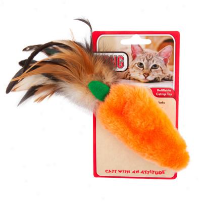 Kong Feather Top Carrot Refillable Catnip Toy