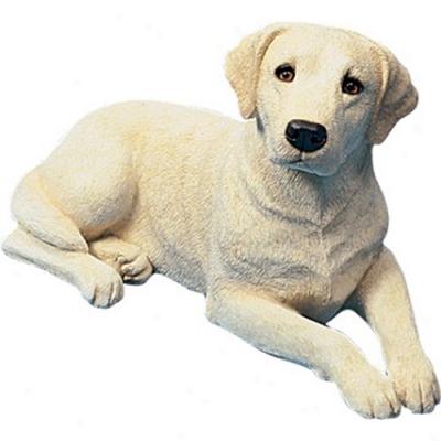 Labrador Ret5iever-yellow (lying1) Original Size Sandicast Sculpture