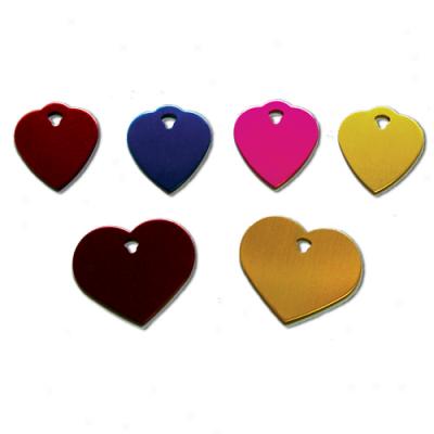 Large Heart Pet Tag Blue With Double-sided Engraving