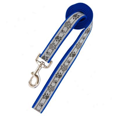 Lazer Brite Blue Paws Reflective Dog Leash