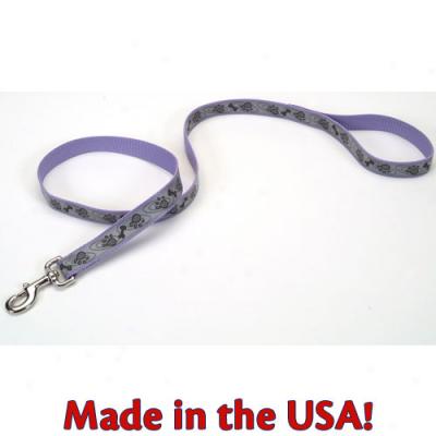 Lazer Brite Lead 3-8 In X 4 Ft Periwinkle Paws