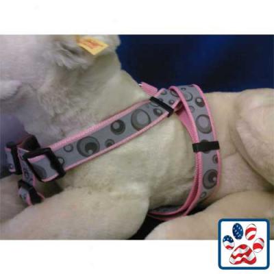 Lazerbrite Dog Harness 1inch X 18-26inches Pink Hearts