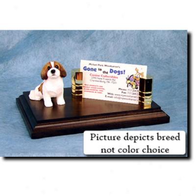 Lhasa Apso (red) Busimess Card Holder - Puppy Clip