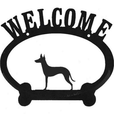 Manchester Terrier Metal Welcome Sign