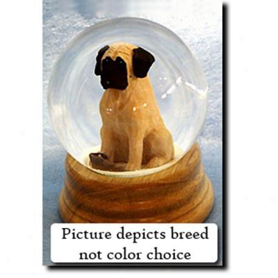 Mastiff (brindle) Musical Snow Globe