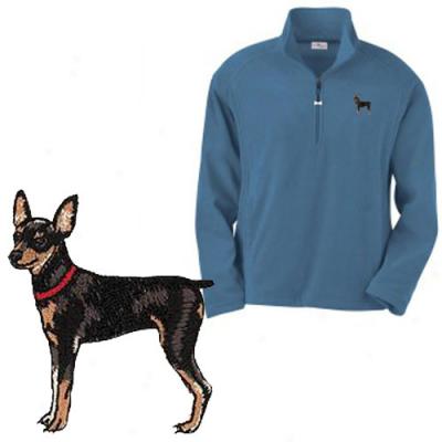 Miniature Pinscher Men's Micro Fleece With Half Zipper - Small