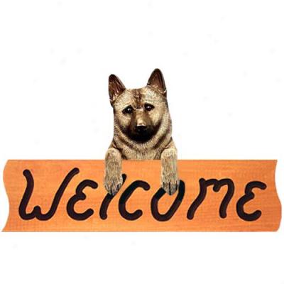 Norwegian Elkhound Welcome Sign Maple